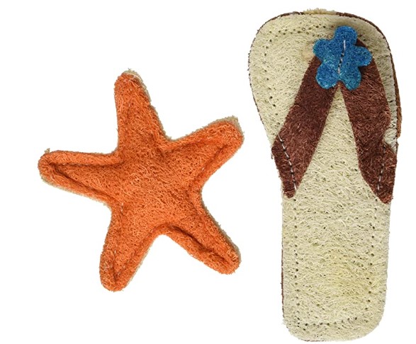Best Natural Chew Toys for Dogs: Hip Doggie Sandal/Starfish Loofah Toy Beach Set