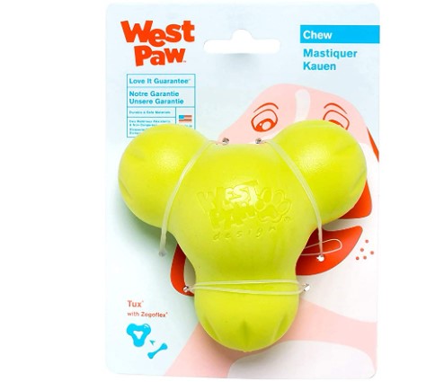 Best Toys for Dogs that Like to Shred: West Paw Zogoflex Tux Treat Dispensing Dog Chew Toy