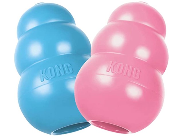 Best Toys for Dogs that Tear Things Apart: KONG - Puppy Toy Natural Teething Rubber